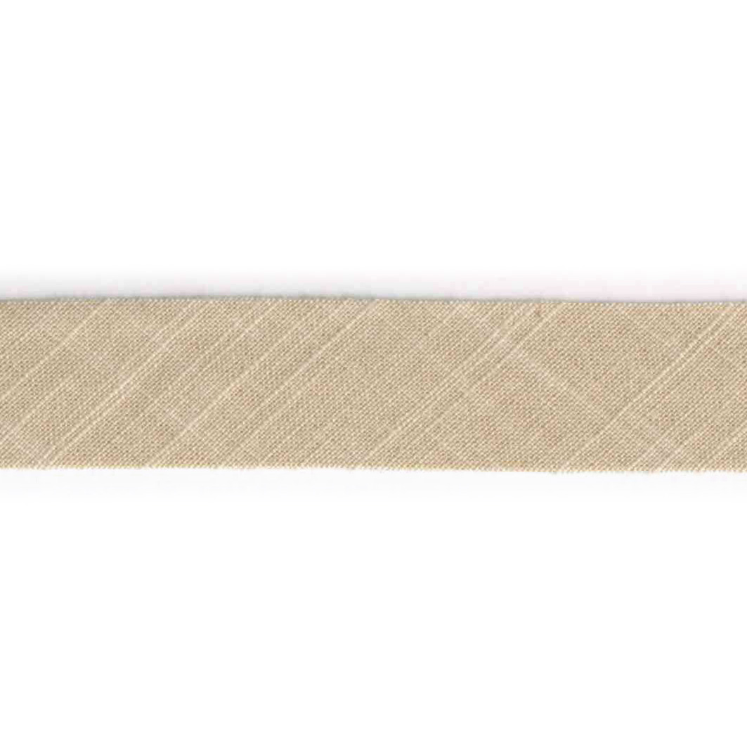 Hør look skråbånd, beige 