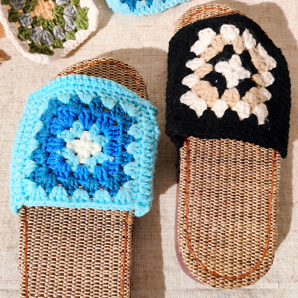 Bedstemor lapper, hvid/lyserød/lyseblå