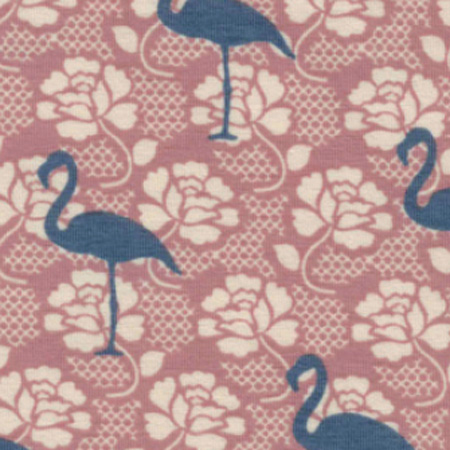 Bomuldsjersey med flamingoer