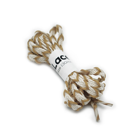 Snørebånd 2-fv, flad 6 mm, natur/brun