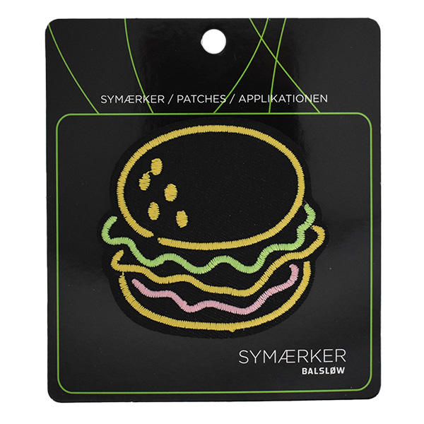Strygemærke m/Burger, 63x60 mm