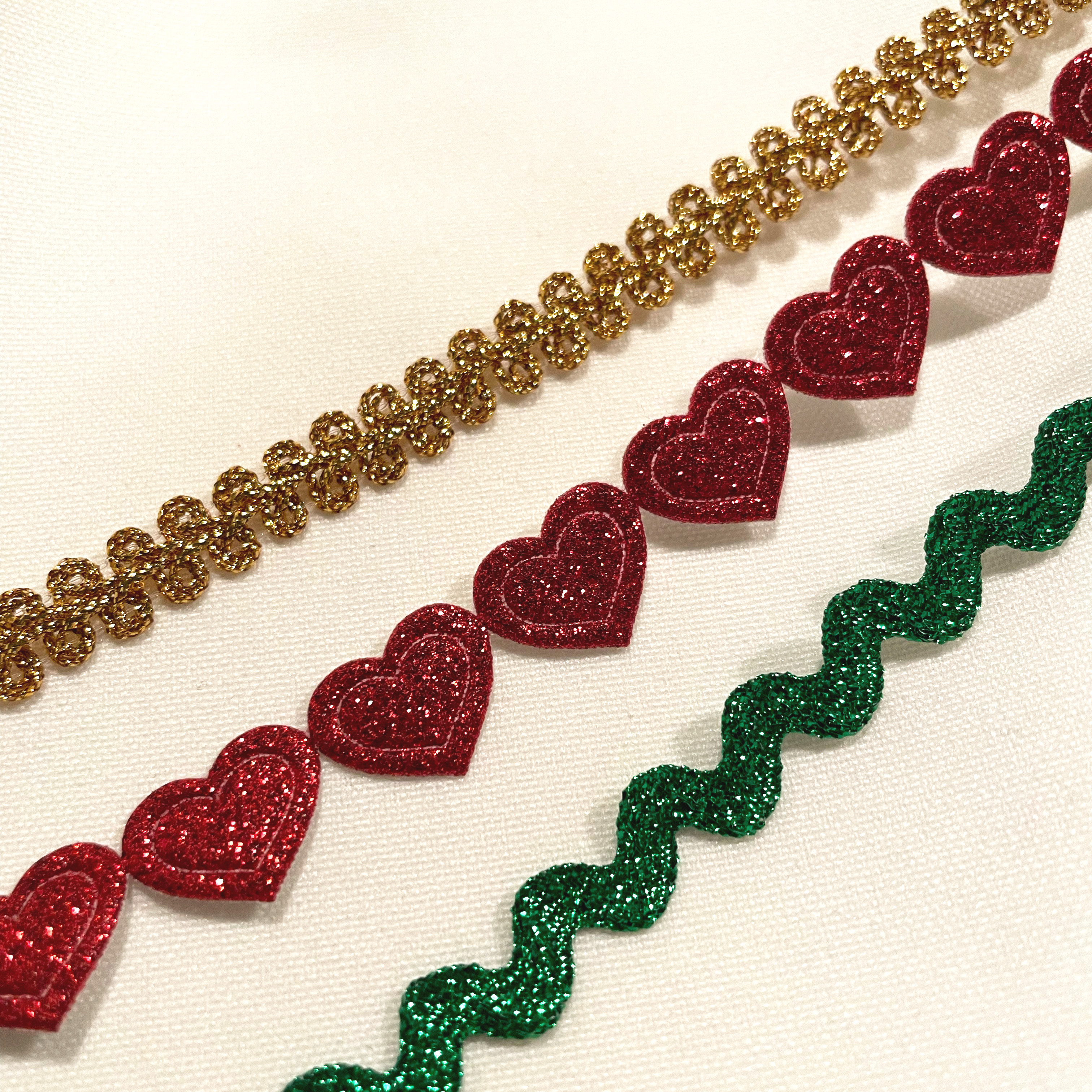 Hjerte bånd, lurex rød