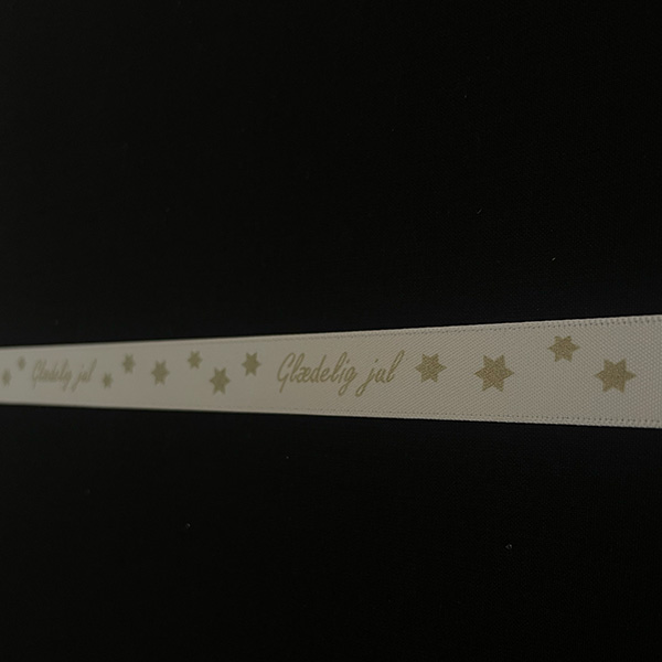 Satin bånd 38mm med eget design, etfarvet (folietryk), 5 meter