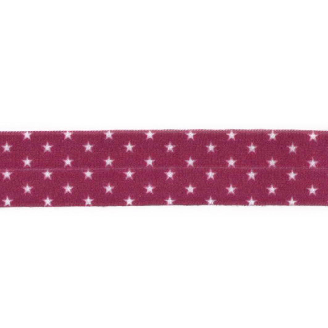 Folde elastik pink med hvide stjerner