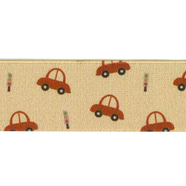 Elastik m/tryk, biler, rød