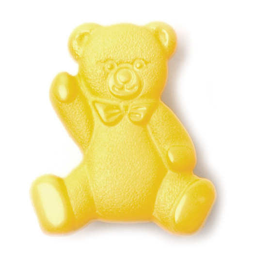 Knapper, bamse, gul, 17 mm (00055)
