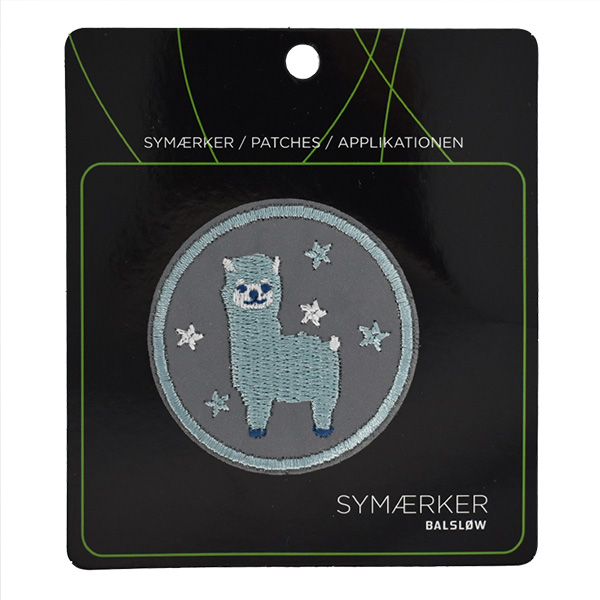 Strygemærke m/Lama, refleks, 53x53 mm