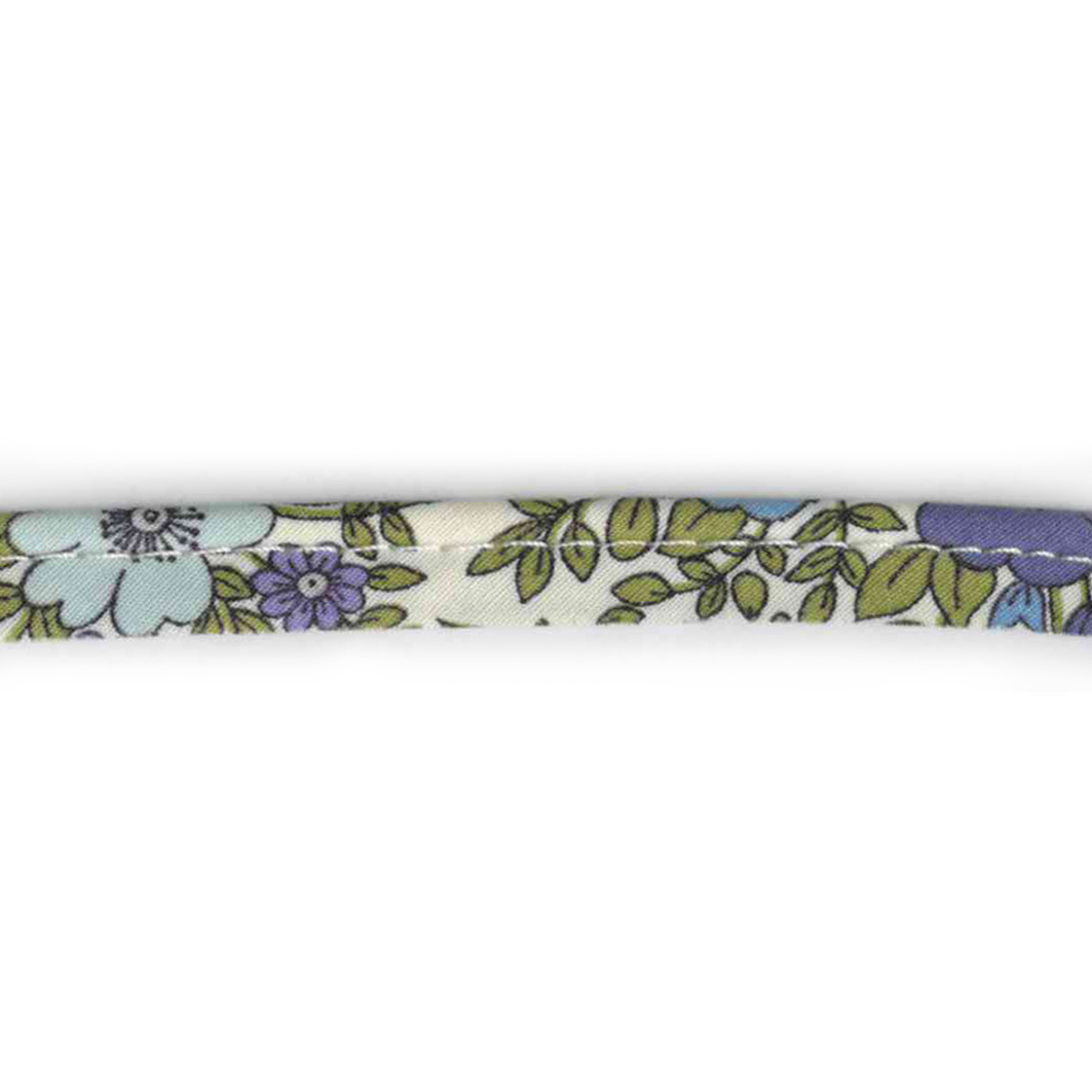 Poplin  blomster, piping