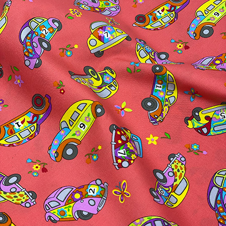 Poplin biler, metervare 1120 mm