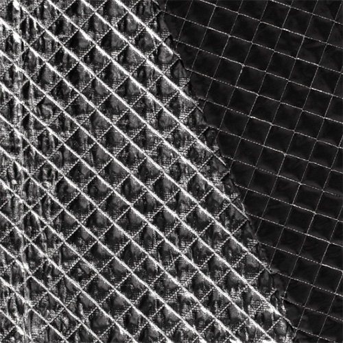 Metallic quiltet polyester, sølv