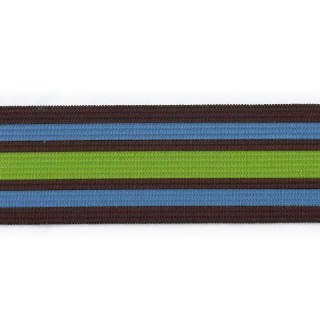 Elastik m/tryk striber, grøn/blå