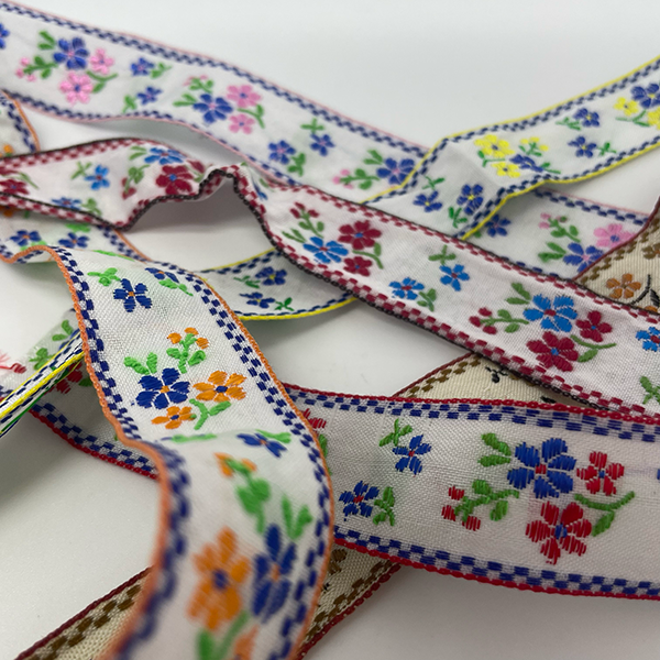 Jacquard bånd, 25 mm, rød