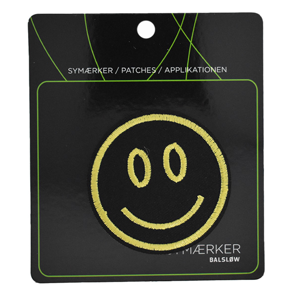 Strygemærke m/Smiley, 57x57 mm