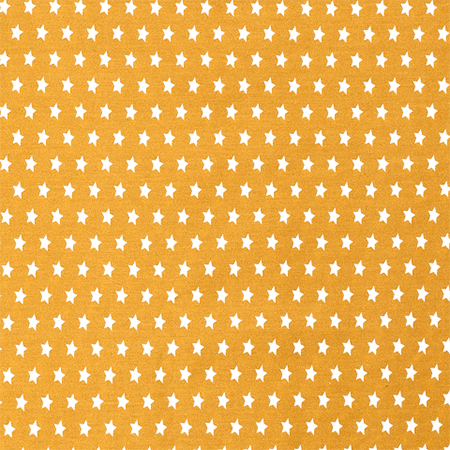 Poplin stjerner, metervare 1470 mm, gul