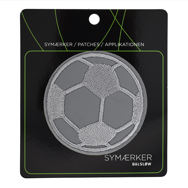 Strygemærke m/Fodbold, refleks, 65x65 mm