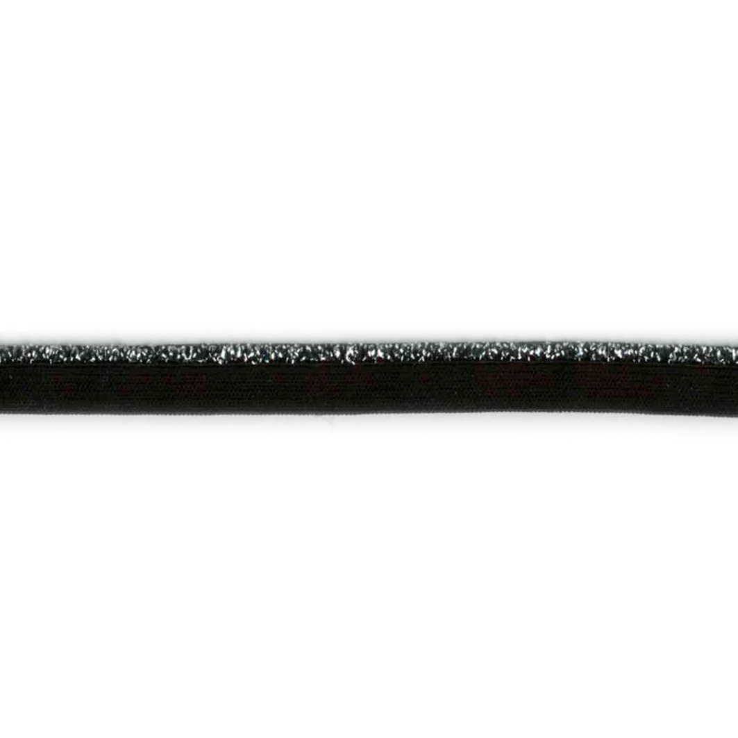 Stretch piping m/lurex, sort