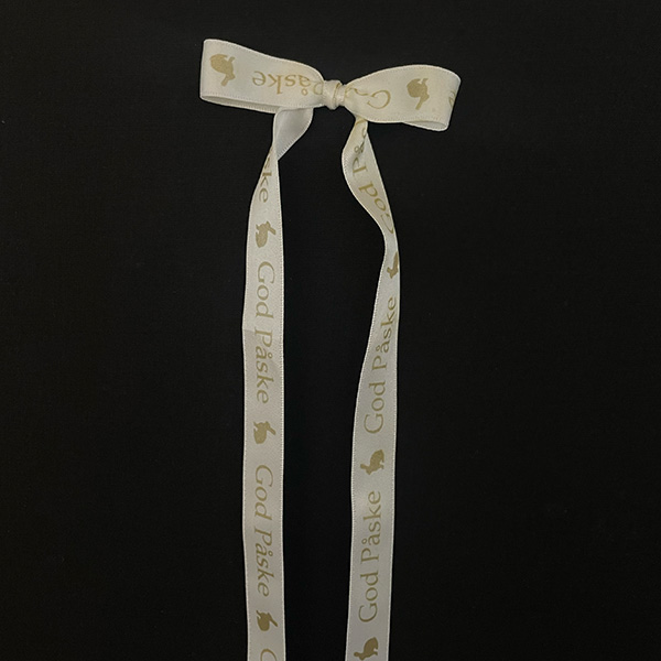 Satin bånd 25mm med eget design, etfarvet (folietryk), 5 meter