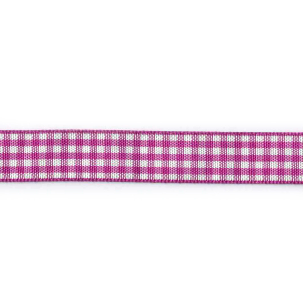 Gingham ternet bånd, magenta