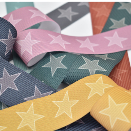 Elastik m/tryk stjerner, lyserød