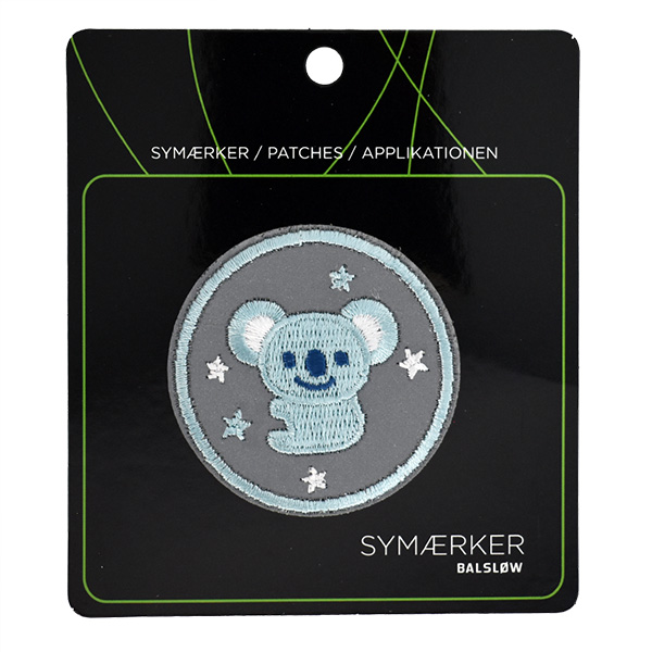 Strygemærke m/Koala, refleks, 53x53 mm