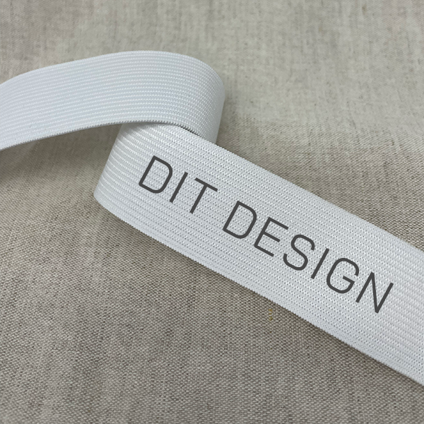 Linnings elastik med eget design, flere farvet, 5 meter, 35 mm