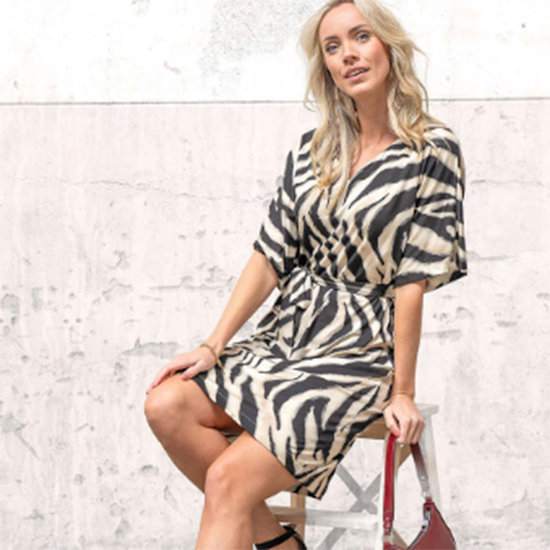 Viscose jersey med zebraprint
