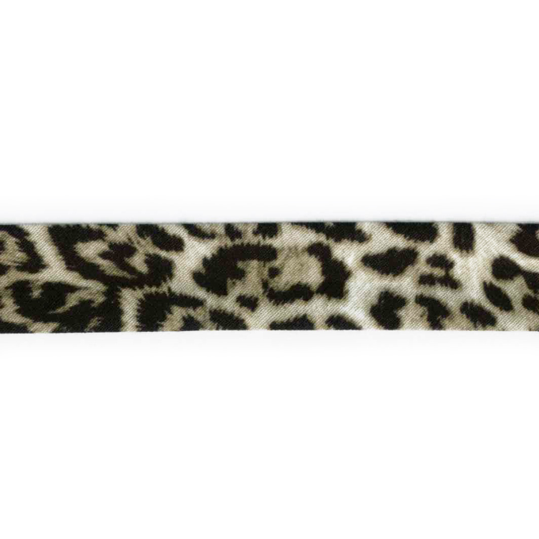 Poplin dyreprint, skråbånd 40/20 mm