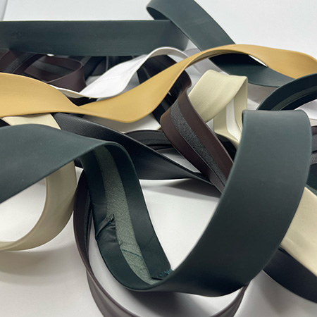 Læder (imiteret) skråbånd, mørke grå 