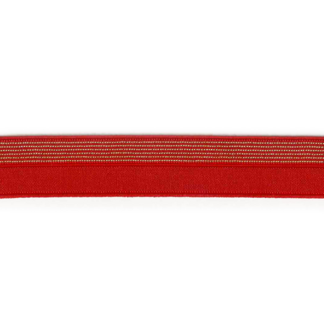 Folde elastik m/lurex, rød