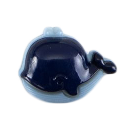 Knapper, blå, hval, 16 mm (00144)