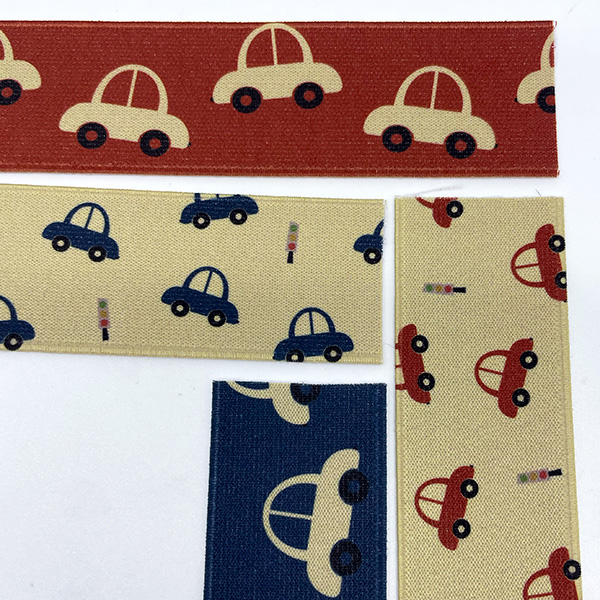 Elastik m/tryk, biler, rød