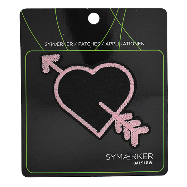 Strygemærke m/Hjerte, 70x60 mm