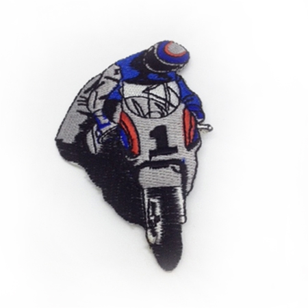 Strygemærke med motorcykel, 53x83 mm