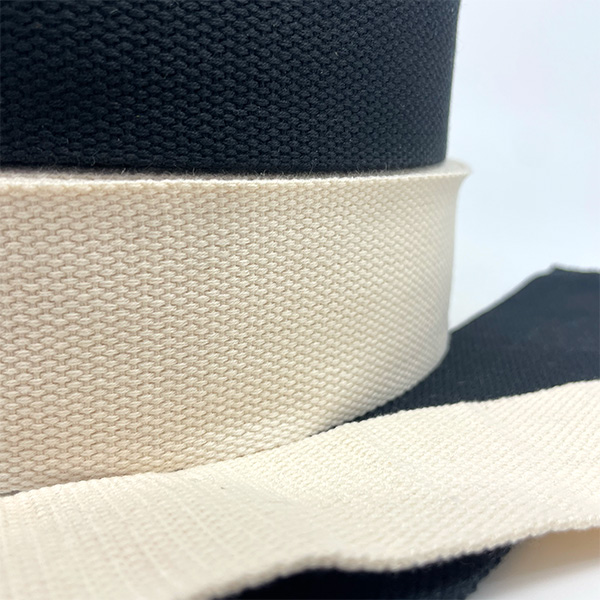 Taskebånd i 100% bomuld, 50 mm. sort