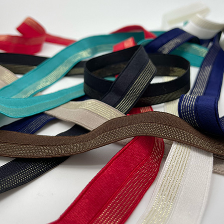 Folde elastik m/lurex, rød